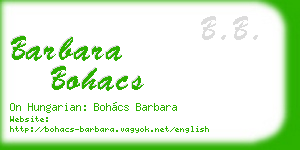 barbara bohacs business card