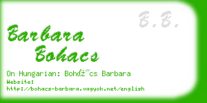 barbara bohacs business card